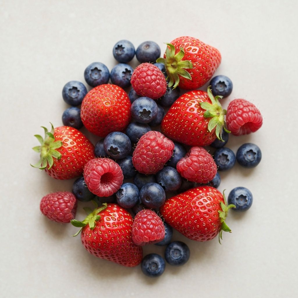 Friss bogyók - blueberry, raspberry, strawberry